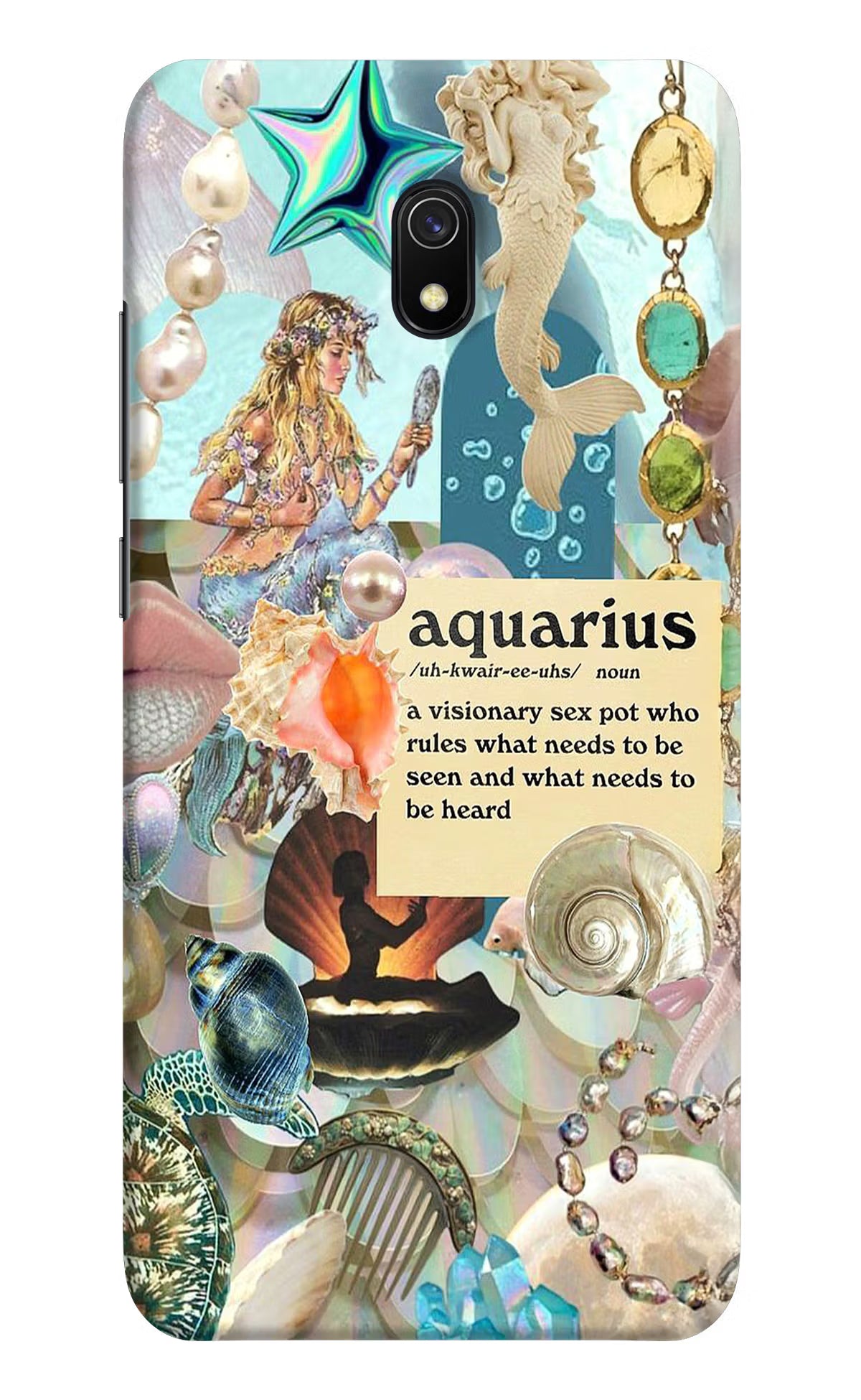 Aquarius Zodiac Redmi 8A Hard Case Back Cover by Casekaro