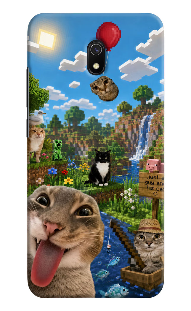 Minecraft Cat Chaos Redmi 8A Hard Case Back Cover by Casekaro