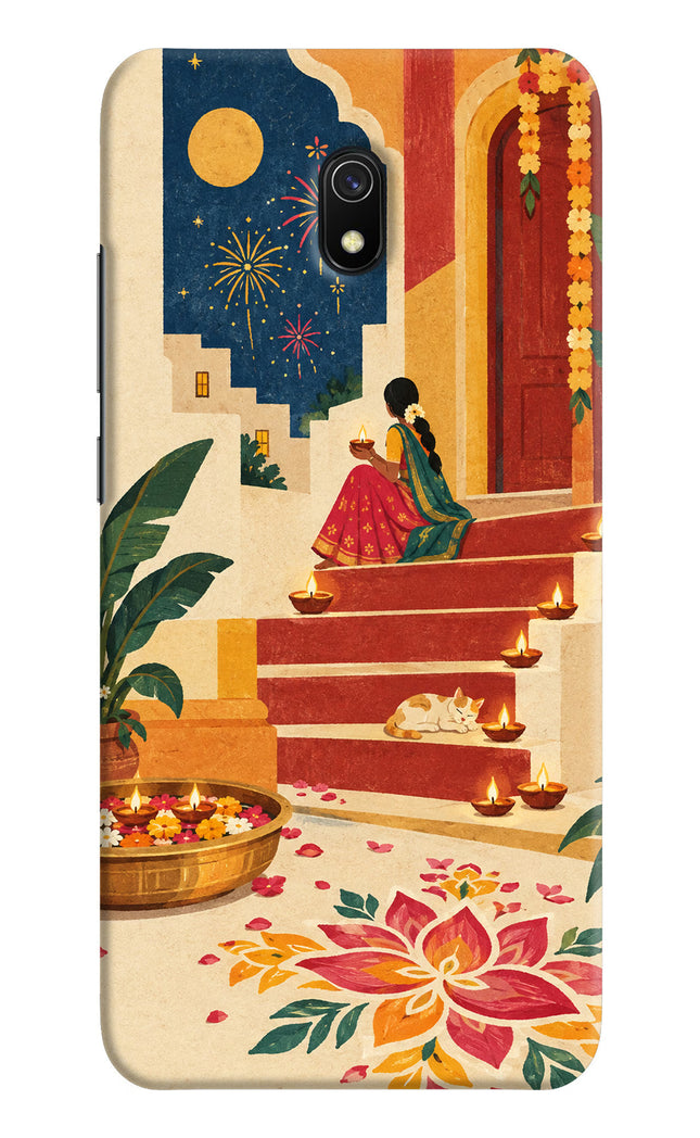 Diwali Rangoli Redmi 8A Hard Case Back Cover by Casekaro