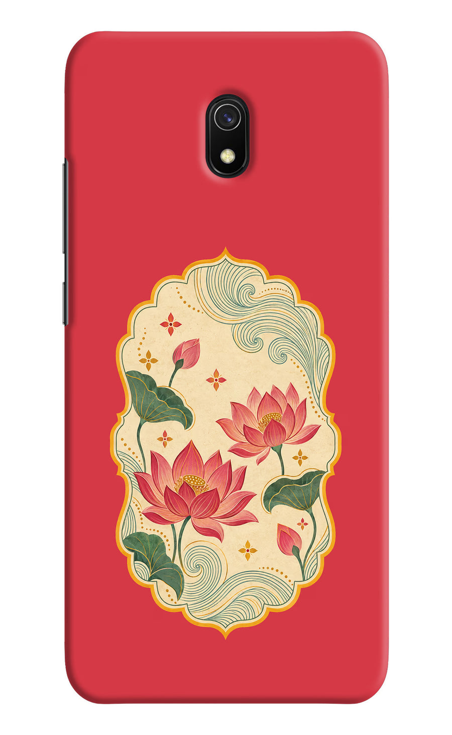 Pink Lotus Redmi 8A Back Cover, Hard case