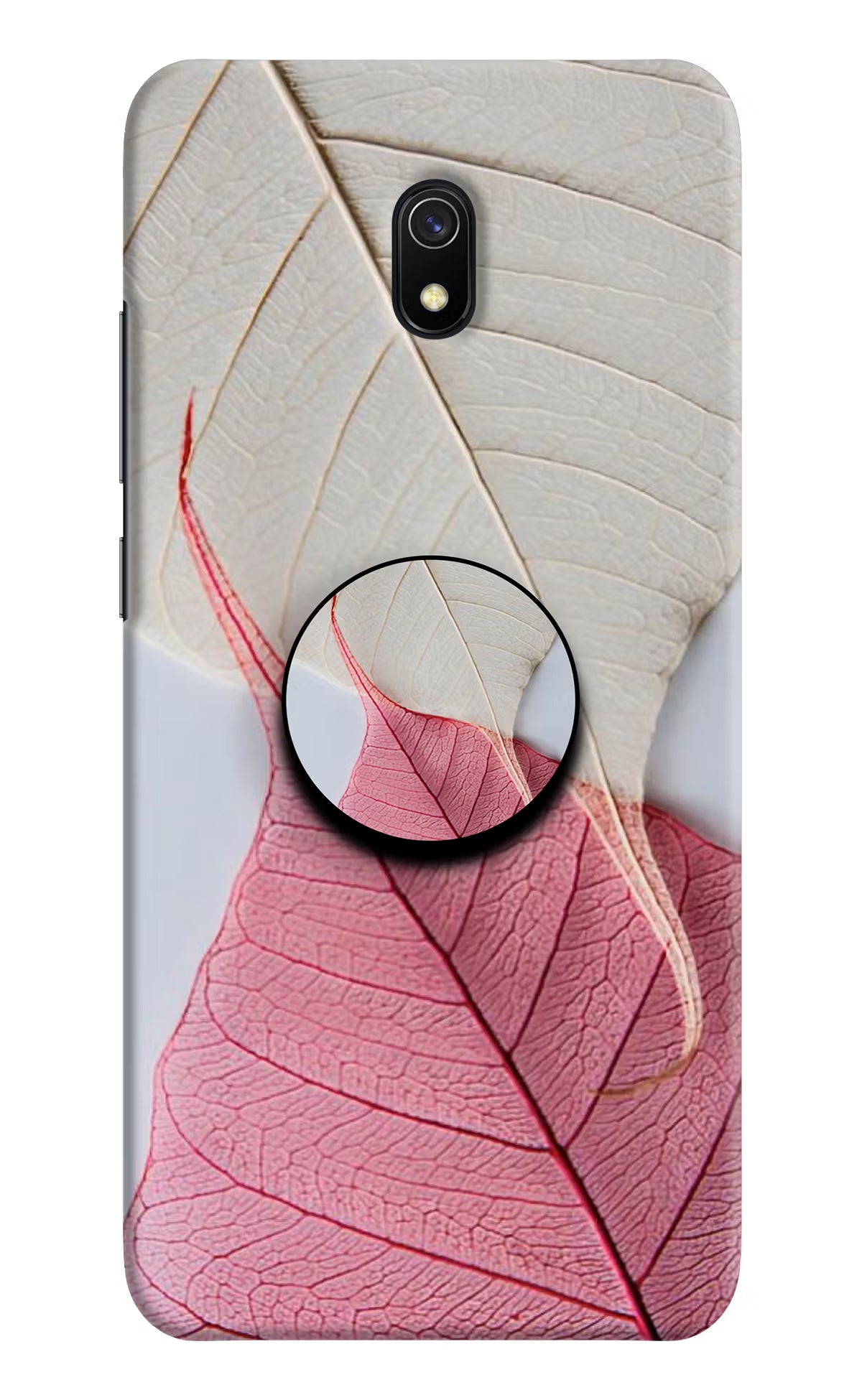 White Pink Leaf Redmi 8A Pop Case by Casekaro