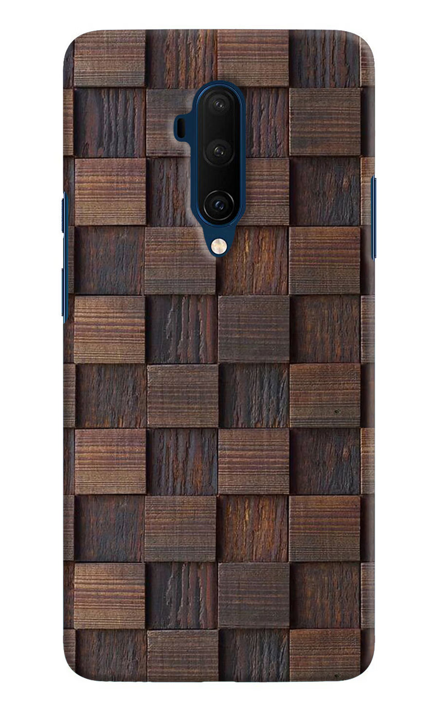 Wooden Cube Design Oneplus 7T Pro Back Cover, Hard case