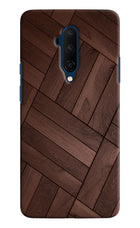 Wooden Texture Design Oneplus 7T Pro Hard Case Back Cover by Casekaro