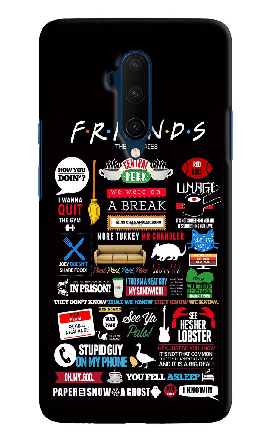 FRIENDS Oneplus 7T Pro Back Cover, Hard case