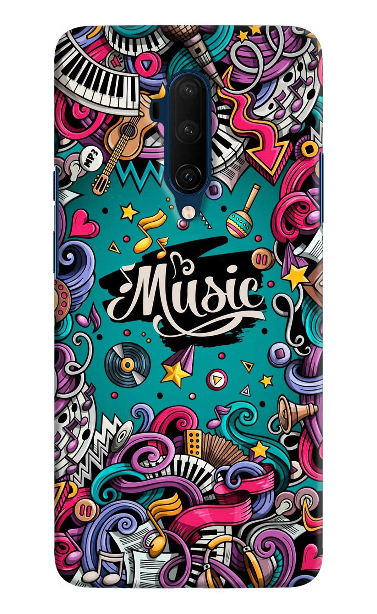 Music Graffiti Oneplus 7T Pro Hard Case Back Cover by Casekaro