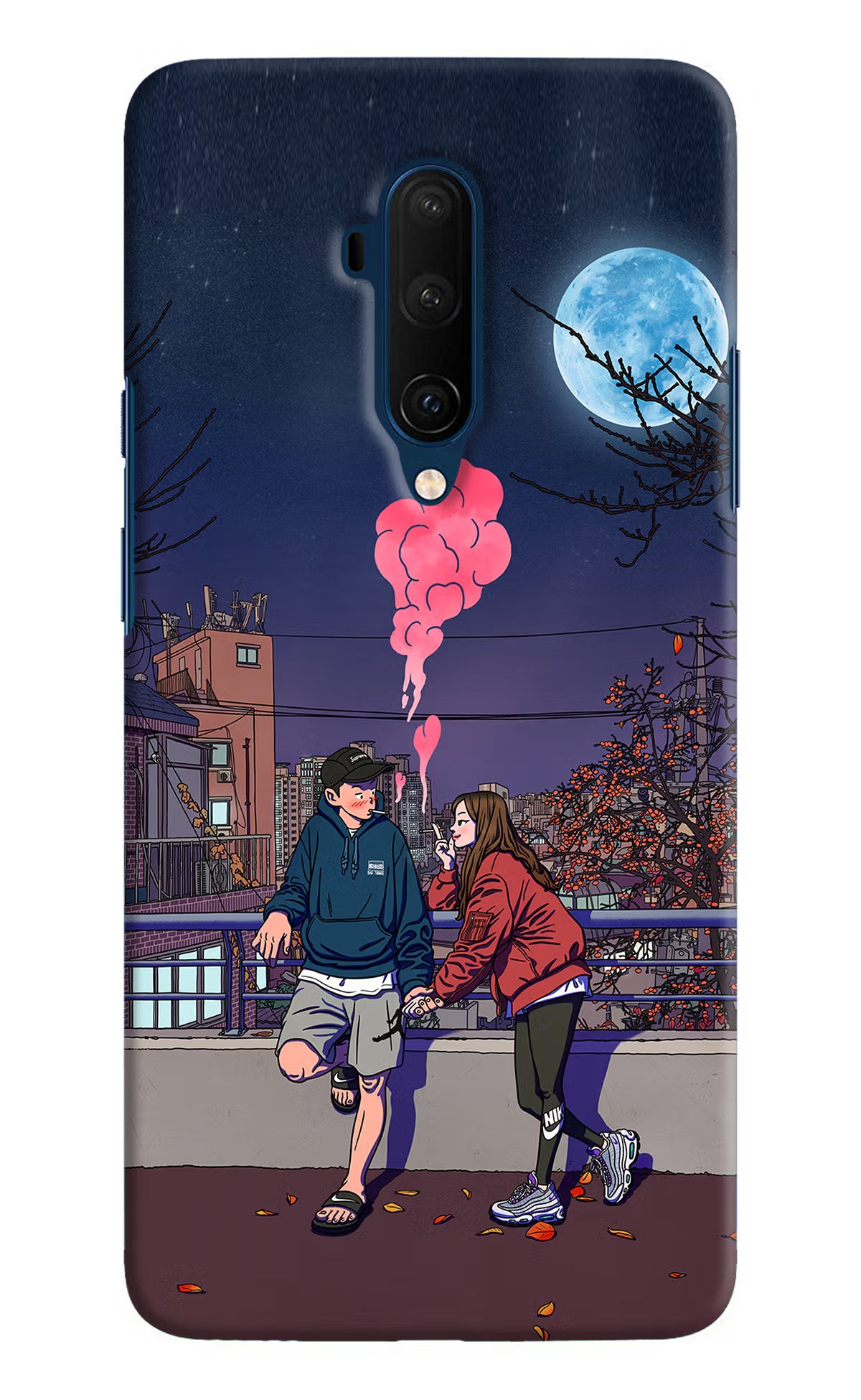 Chilling Couple Oneplus 7T Pro Hard Case Back Cover by Casekaro