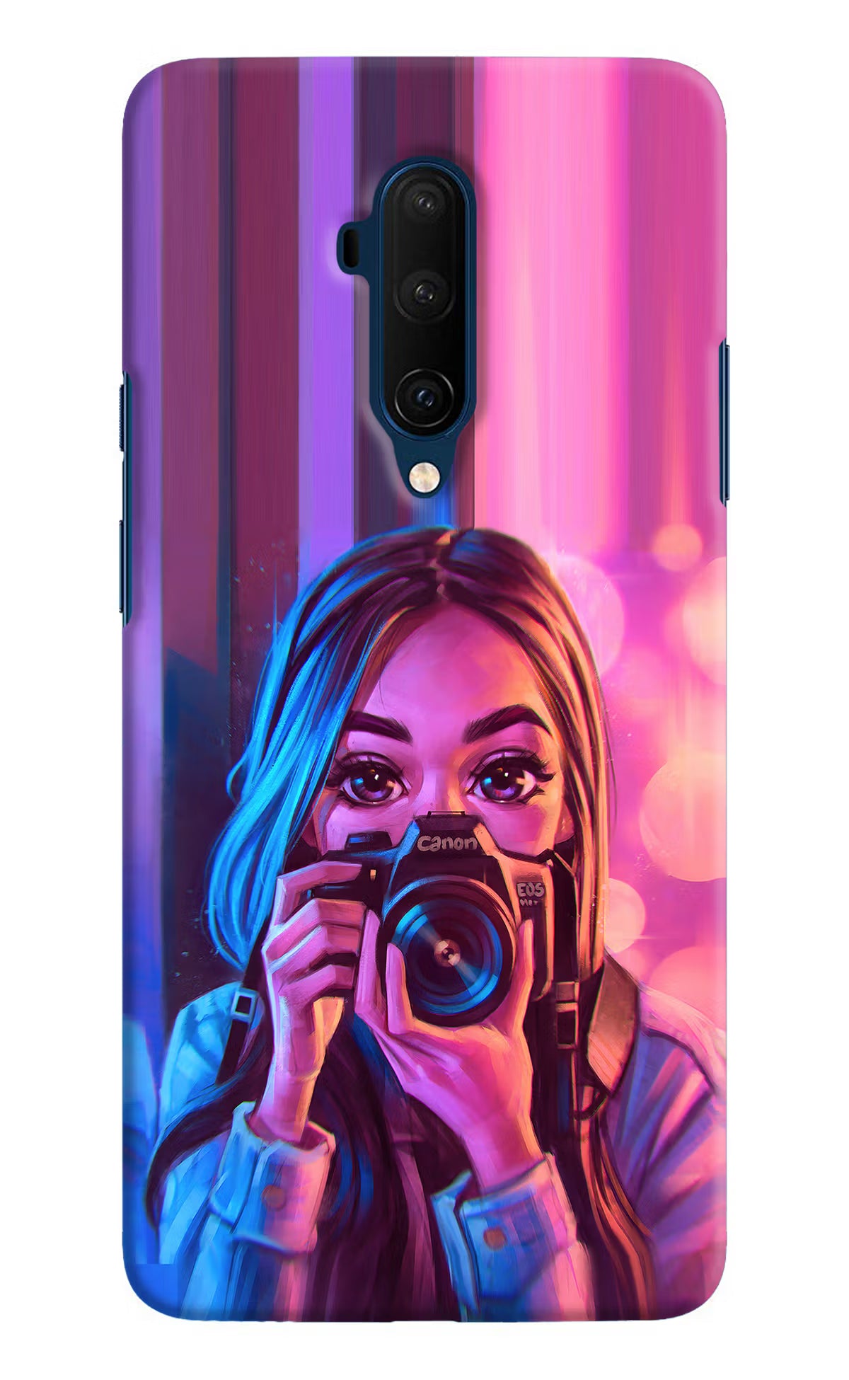 Girl Photographer Oneplus 7T Pro Hard Case Back Cover by Casekaro