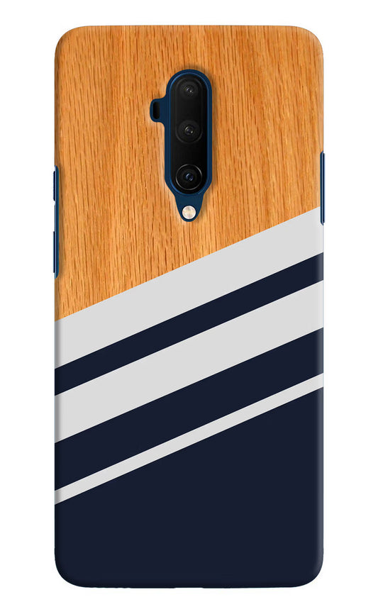 Blue and white wooden Oneplus 7T Pro Hard Case Back Cover by Casekaro