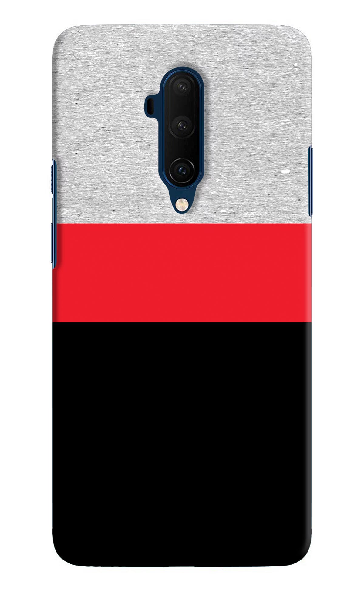 Tri Color Pattern Oneplus 7T Pro Hard Case Back Cover by Casekaro