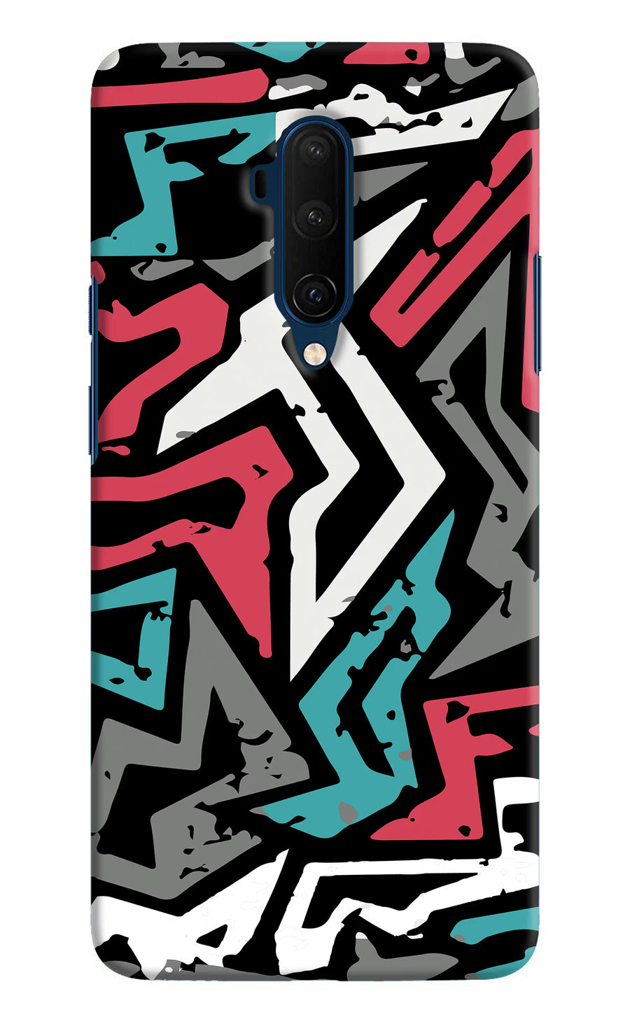 Geometric Graffiti Oneplus 7T Pro Back Cover, Hard case