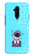 Cute Astronaut Chilling Oneplus 7T Pro Hard Case Back Cover by Casekaro