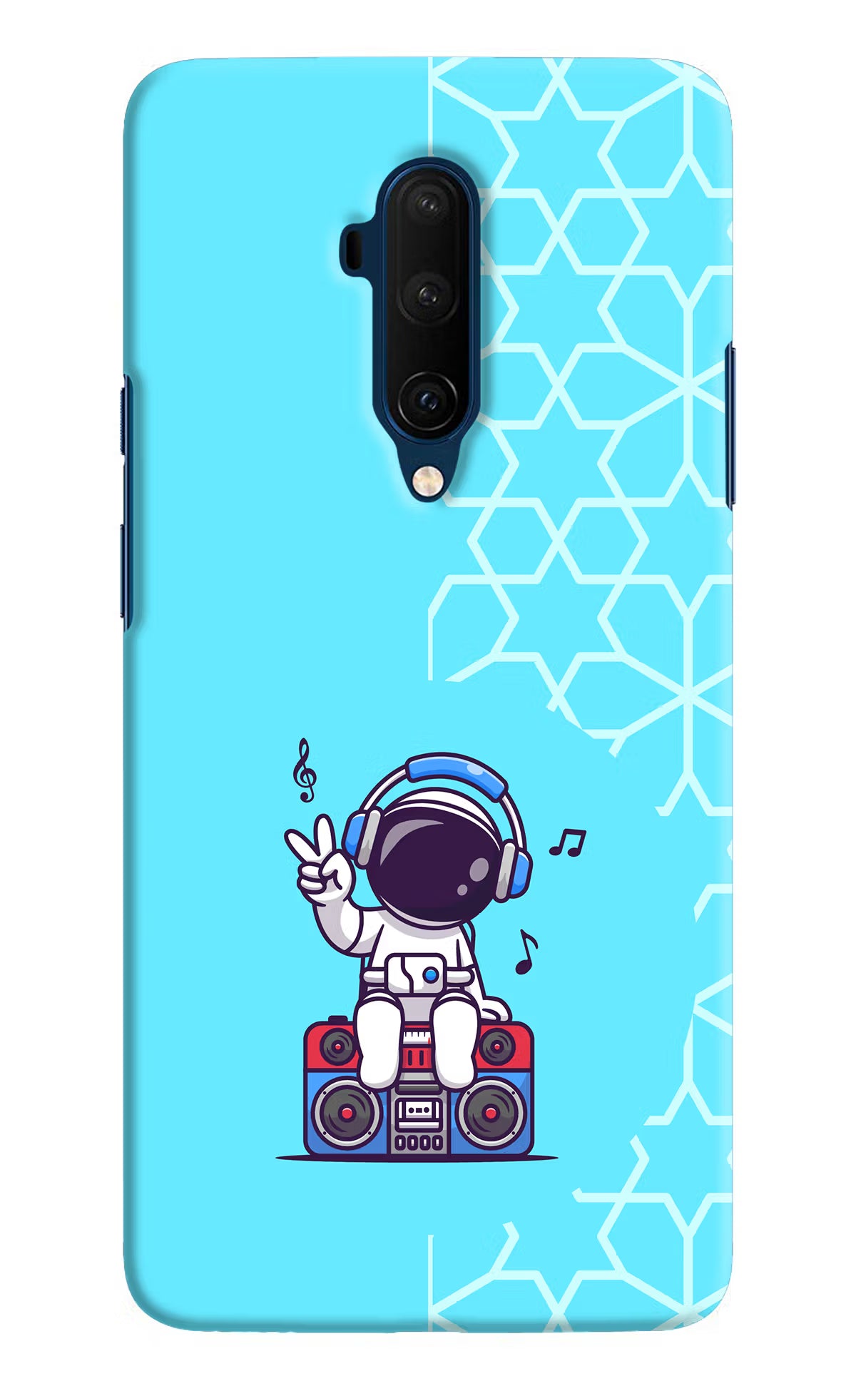 Cute Astronaut Chilling Oneplus 7T Pro Hard Case Back Cover by Casekaro