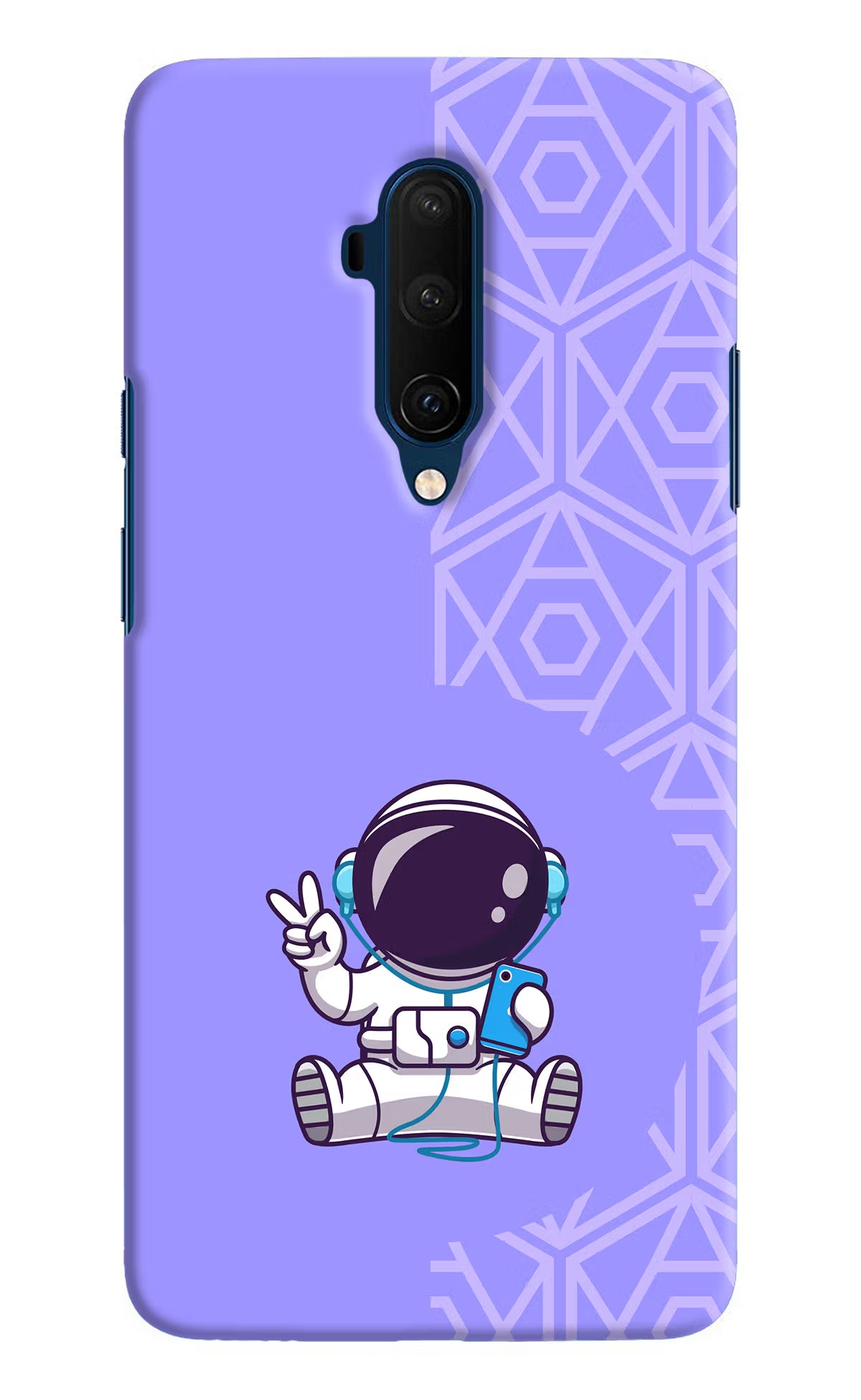 Cute Astronaut Chilling Oneplus 7T Pro Hard Case Back Cover by Casekaro