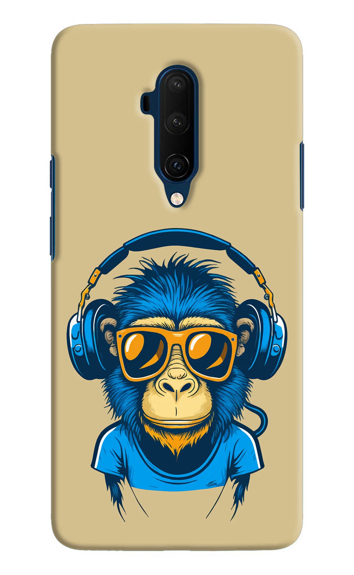 Monkey Headphone Oneplus 7T Pro Hard Case Back Cover by Casekaro