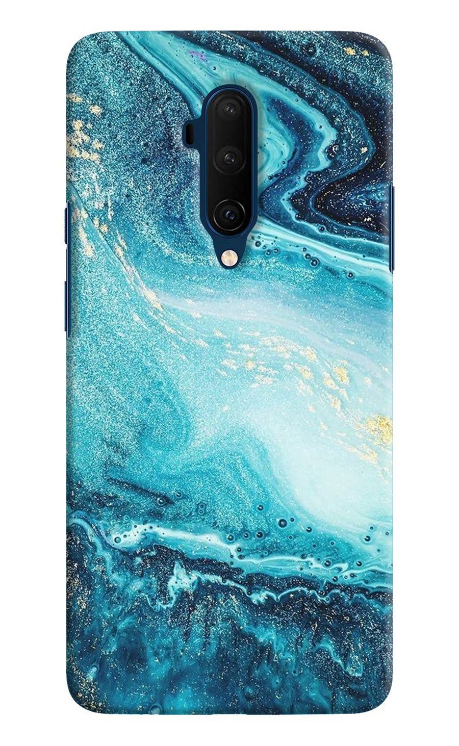 Blue Glitter Marble Oneplus 7T Pro Back Cover, Hard case