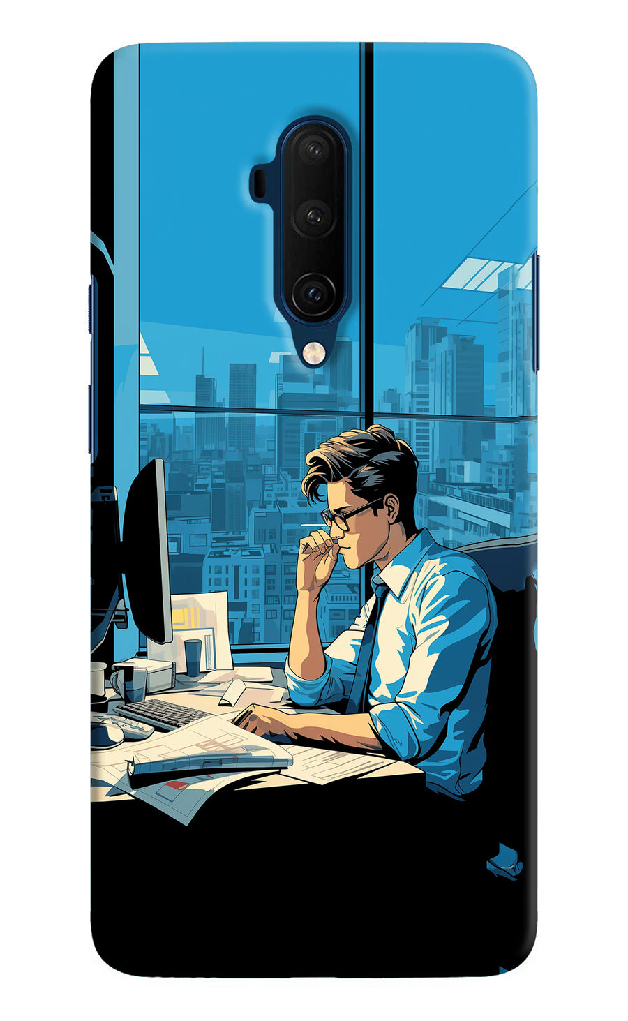 Focused Hustler (AI Generated) Oneplus 7T Pro Back Cover, Hard case