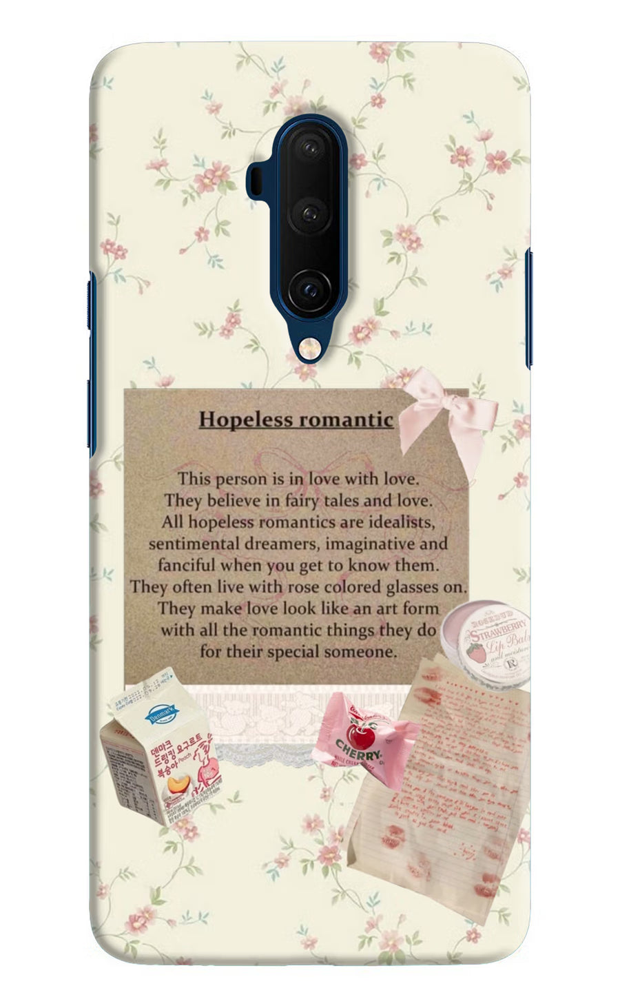 Hopeless Romantic Oneplus 7T Pro Back Cover, Hard case