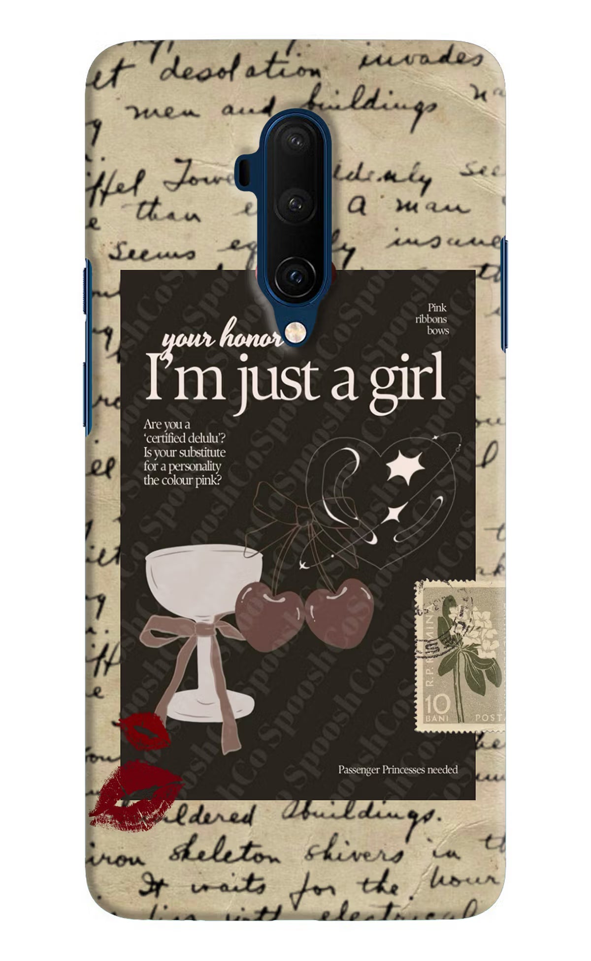 I am just a girl Oneplus 7T Pro Hard Case Back Cover by Casekaro