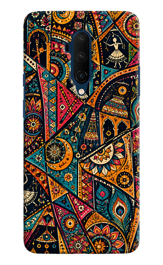 Folk Print Oneplus 7T Pro Hard Case Back Cover by Casekaro