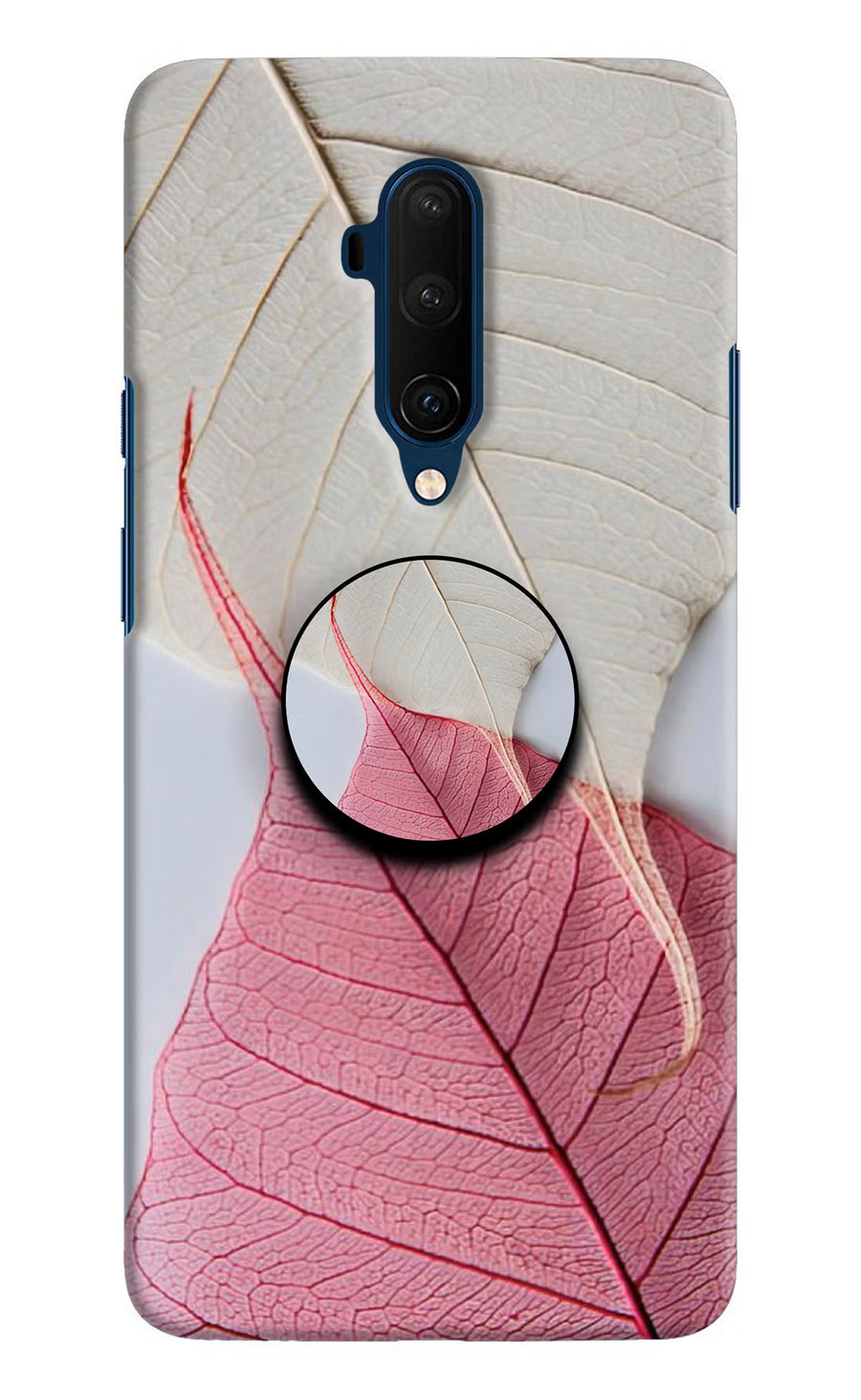 White Pink Leaf Oneplus 7T Pro Pop Case, Hard case