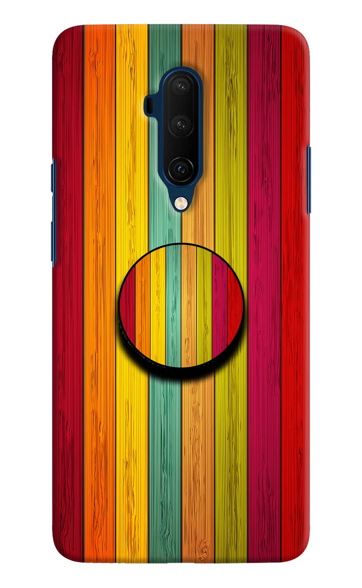 Multicolor Wooden Oneplus 7T Pro Pop Case by Casekaro