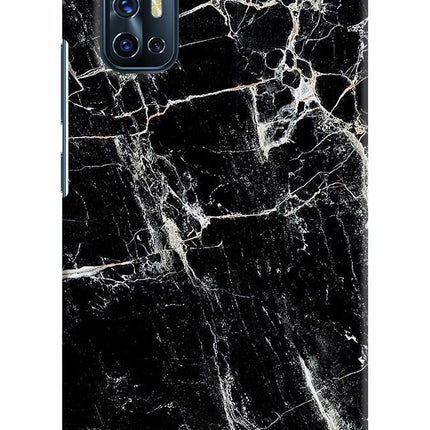 Black Marble Texture Vivo V17 Hard Case Back Cover by Casekaro