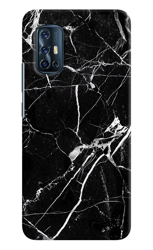 Black Marble Pattern Vivo V17 Hard Case Back Cover by Casekaro