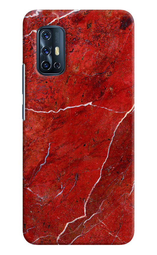Red Marble Design Vivo V17 Hard Case Back Cover by Casekaro