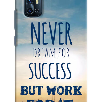 Never Dream For Success But Work For It Vivo V17 Hard Case Back Cover by Casekaro