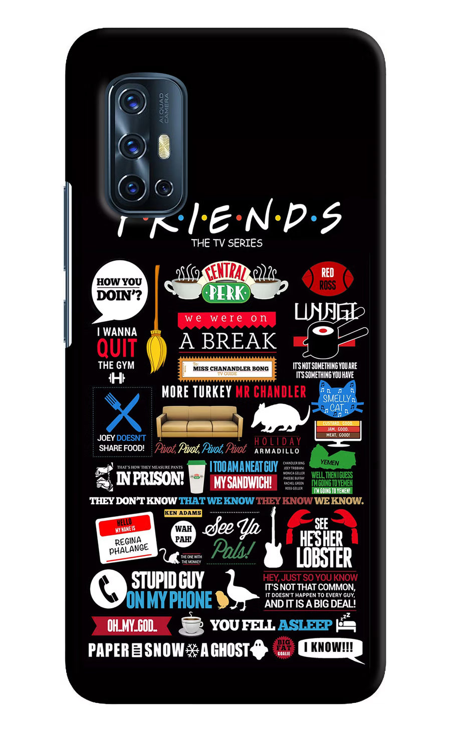 FRIENDS Vivo V17 Back Cover, Hard case