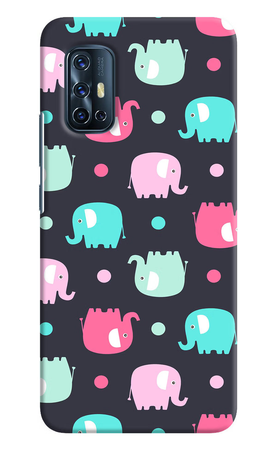 Elephants Vivo V17 Back Cover, Hard case