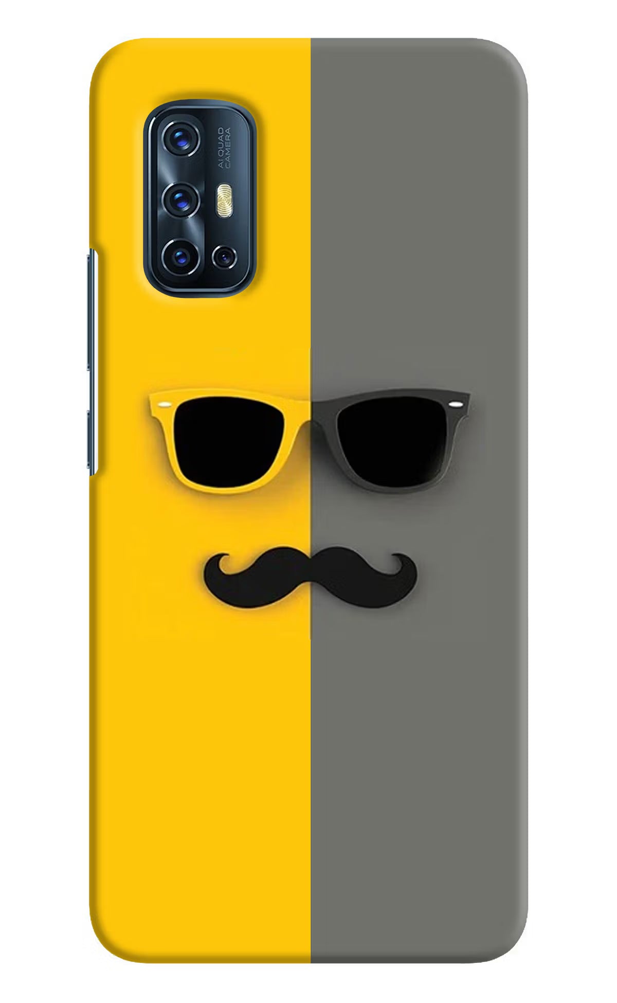 Sunglasses with Mustache Vivo V17 Hard Case Back Cover by Casekaro