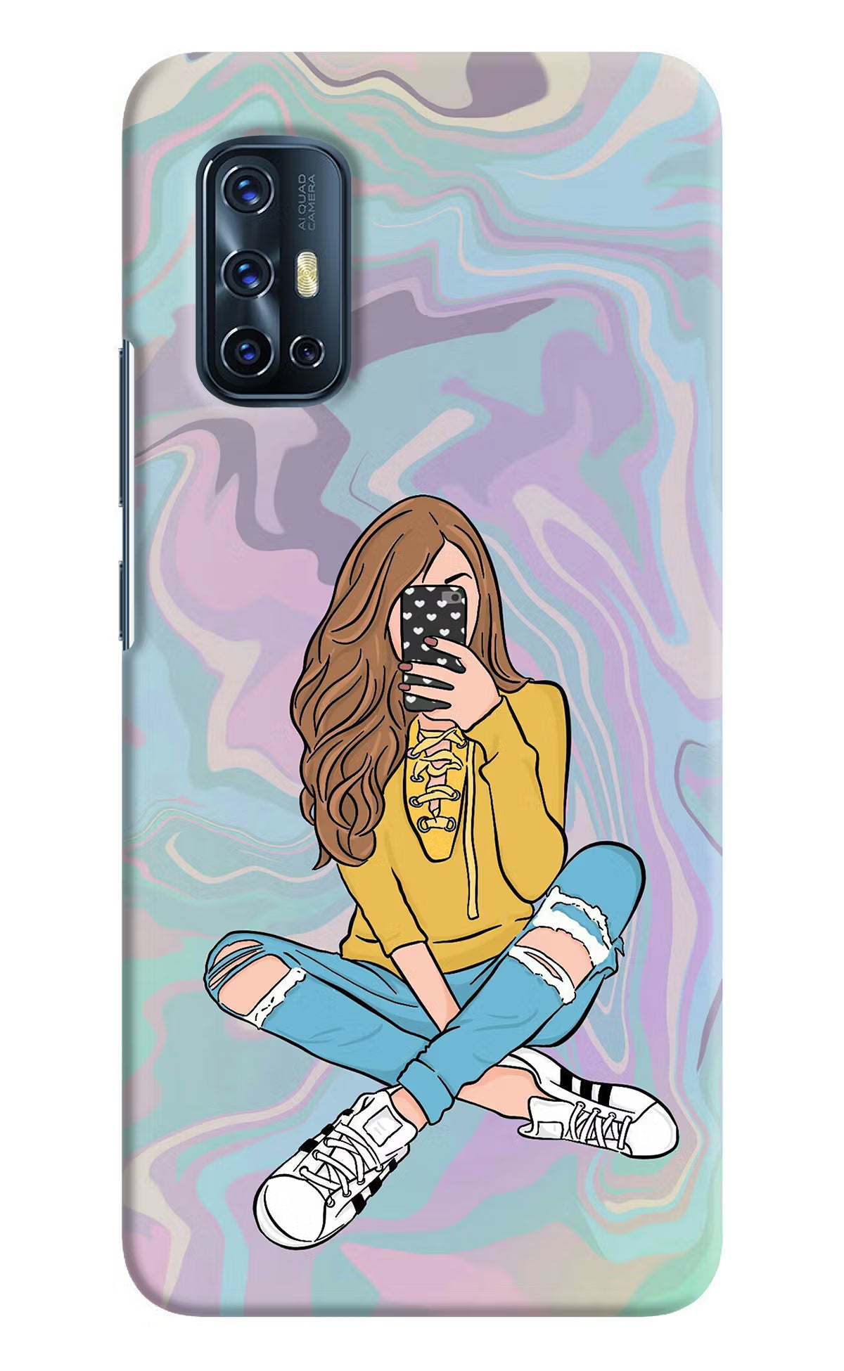 Selfie Girl Vivo V17 Hard Case Back Cover by Casekaro