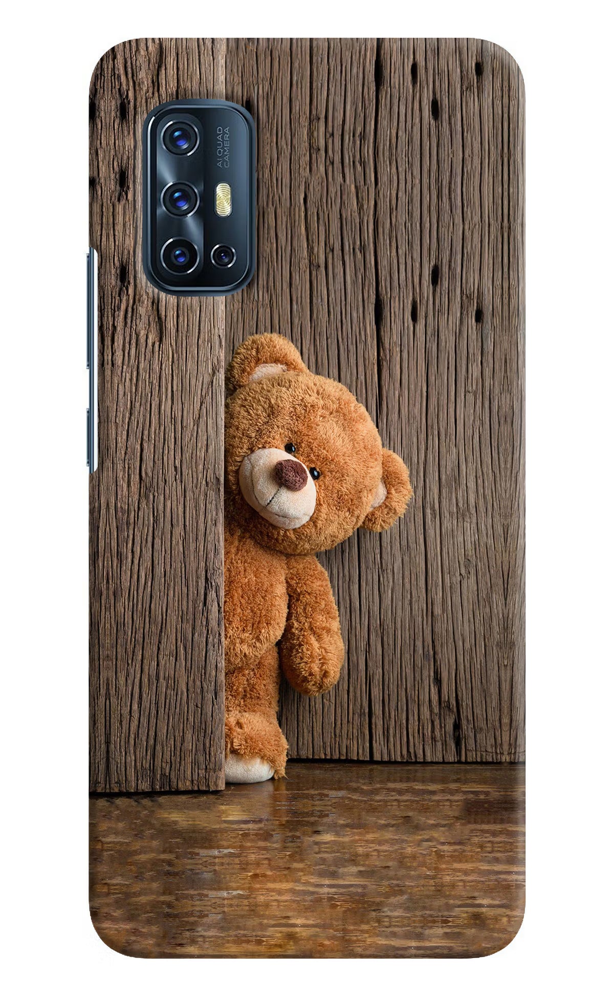 Teddy Wooden Vivo V17 Hard Case Back Cover by Casekaro