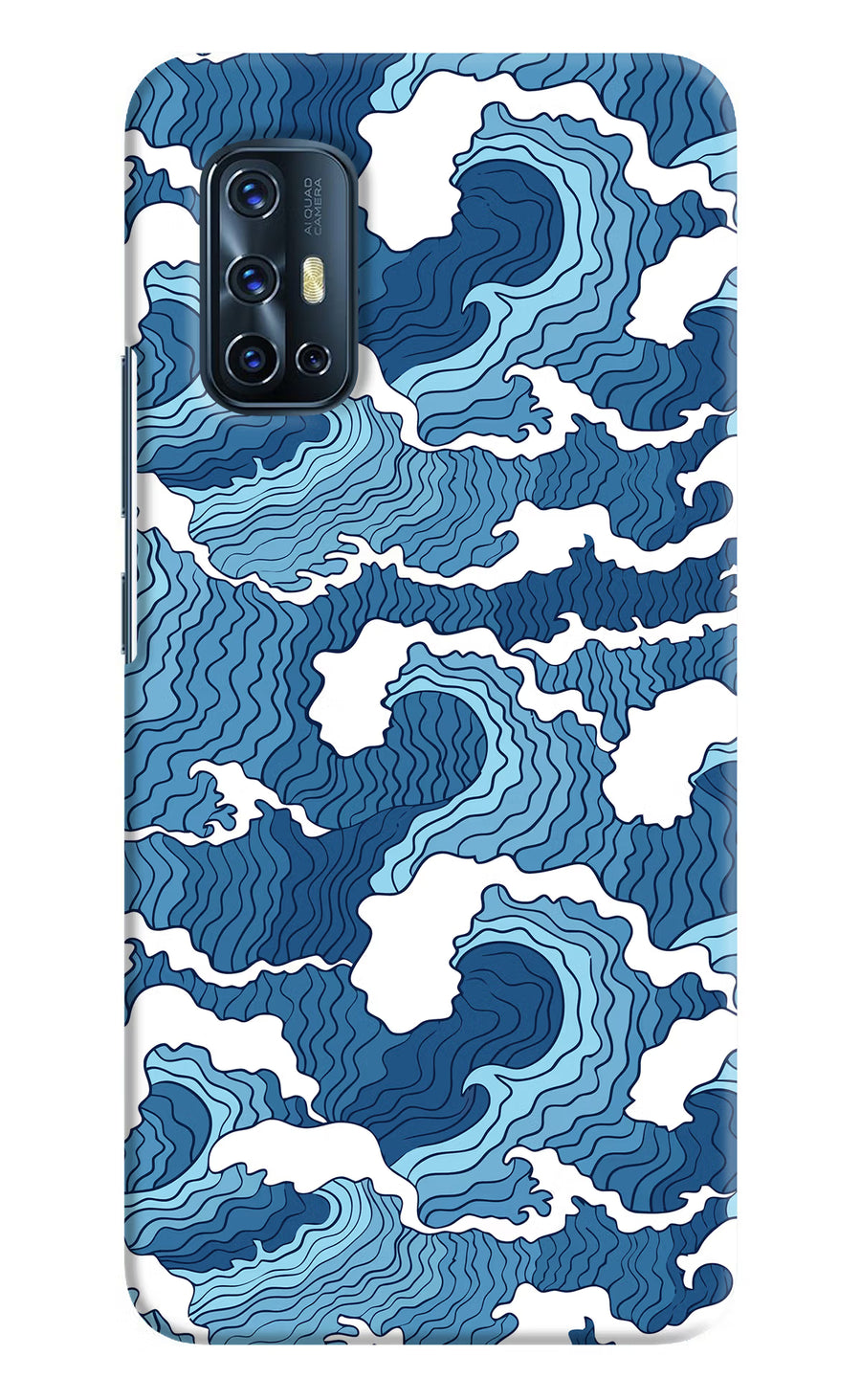 Blue Waves Vivo V17 Back Cover, Hard case