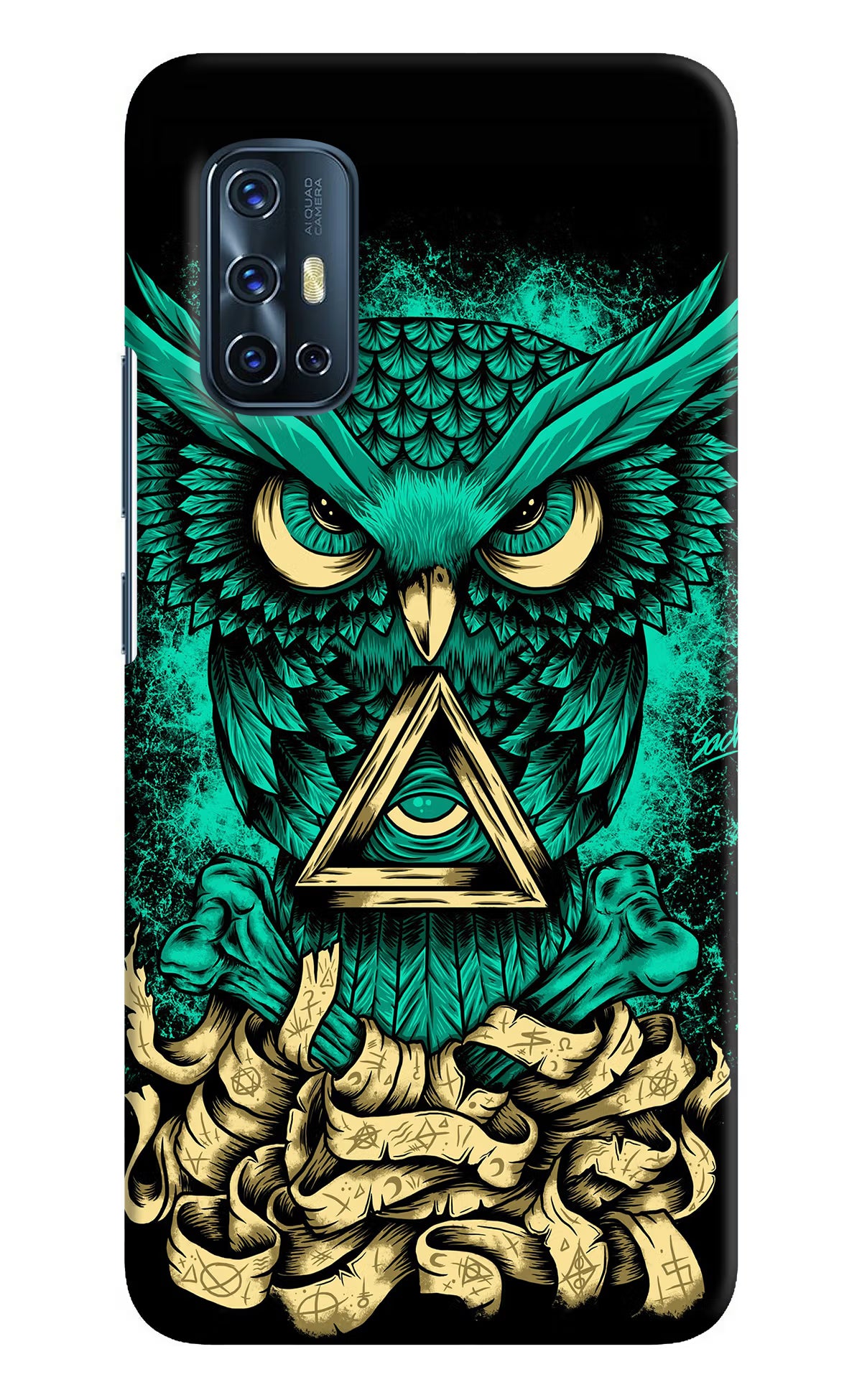 Green Owl Vivo V17 Hard Case Back Cover by Casekaro