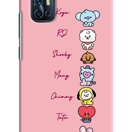 BTS names Vivo V17 Hard Case Back Cover by Casekaro