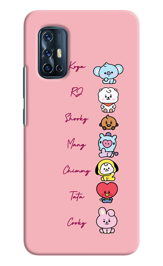 BTS names Vivo V17 Hard Case Back Cover by Casekaro