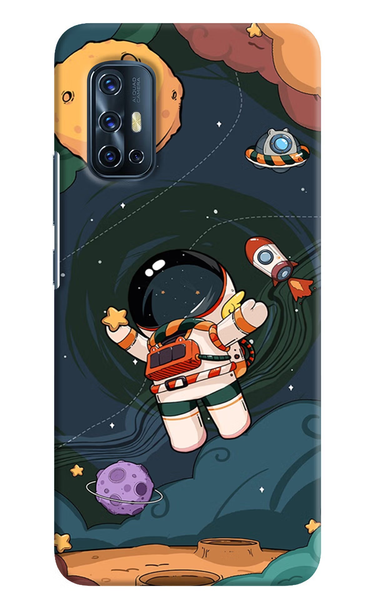Cartoon Astronaut Vivo V17 Hard Case Back Cover by Casekaro