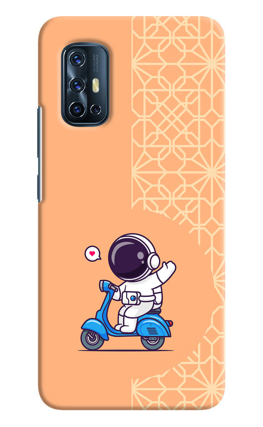 Cute Astronaut Riding Vivo V17 Hard Case Back Cover by Casekaro