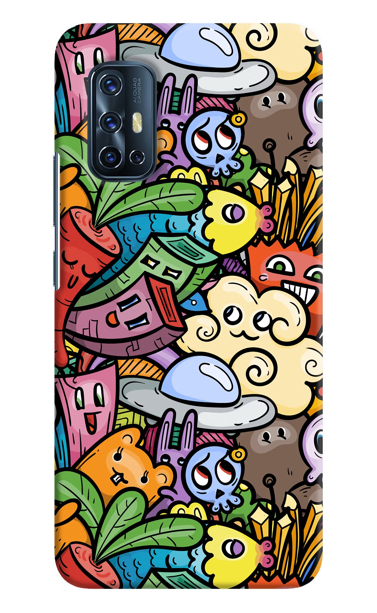 Veggie Doodle Vivo V17 Hard Case Back Cover by Casekaro