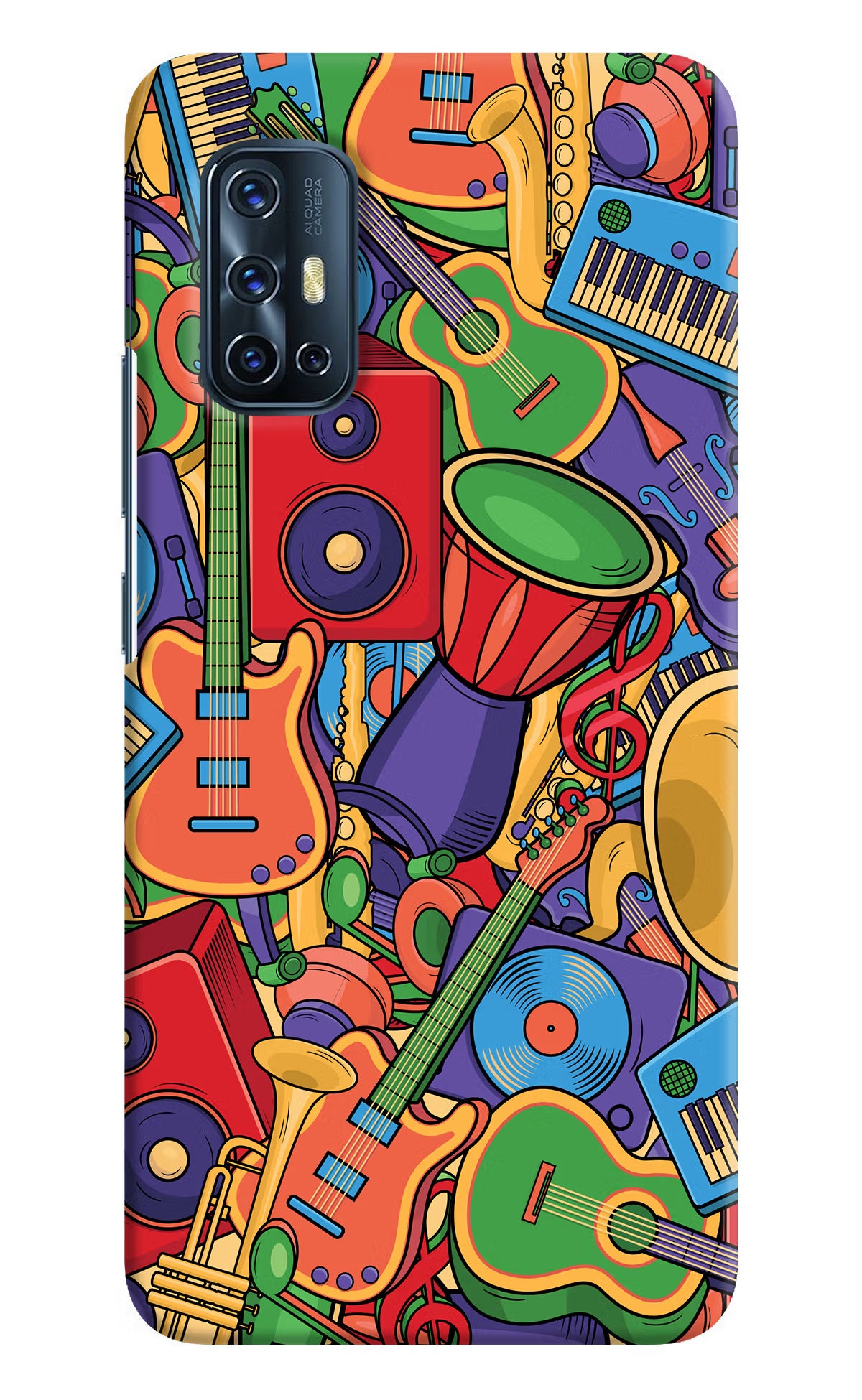 Music Instrument Doodle Vivo V17 Hard Case Back Cover by Casekaro