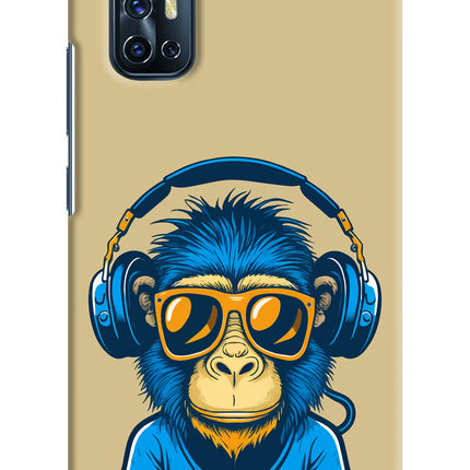 Monkey Headphone Vivo V17 Hard Case Back Cover by Casekaro
