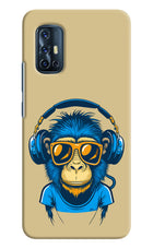 Monkey Headphone Vivo V17 Hard Case Back Cover by Casekaro