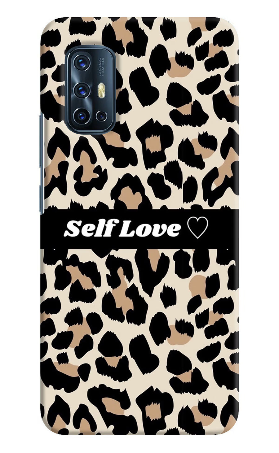 Leopard Print Self Love Vivo V17 Back Cover, Hard case