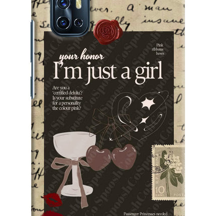 I am just a girl Vivo V17 Hard Case Back Cover by Casekaro