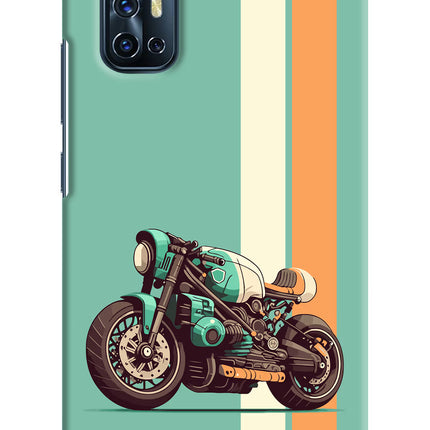 Striped Moto Drift Vivo V17 Hard Case Back Cover by Casekaro