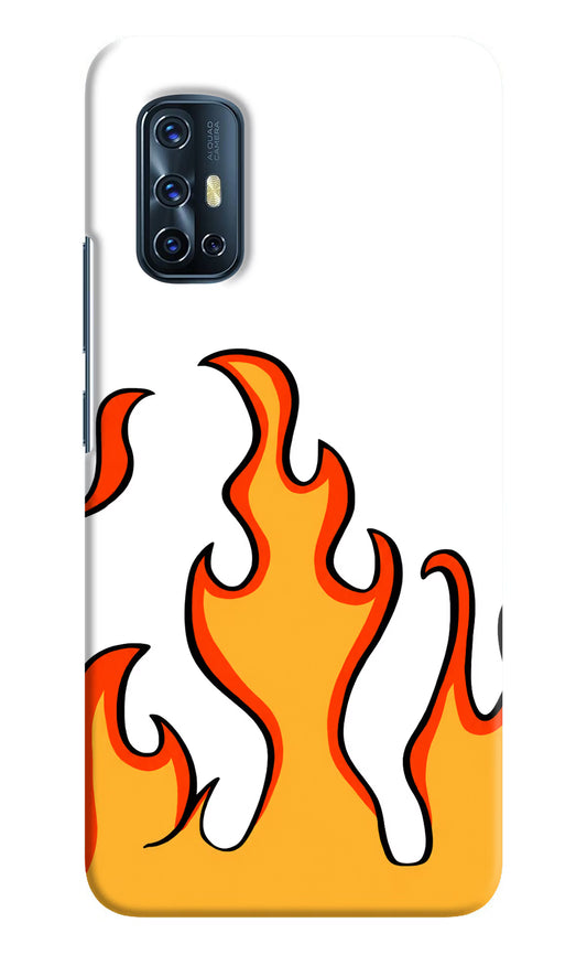 Fired Up – White Vivo V17 Hard Case Back Cover by Casekaro