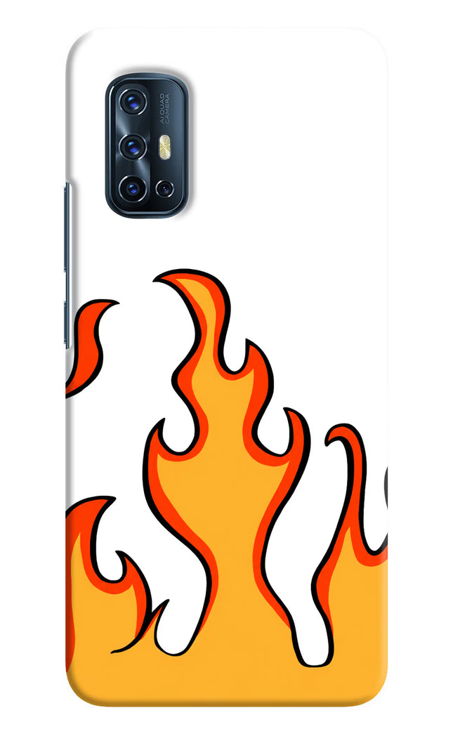 Fired Up – White Vivo V17 Hard Case Back Cover by Casekaro