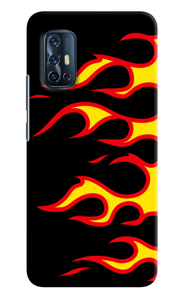 Side Sweep Flames Vivo V17 Hard Case Back Cover by Casekaro